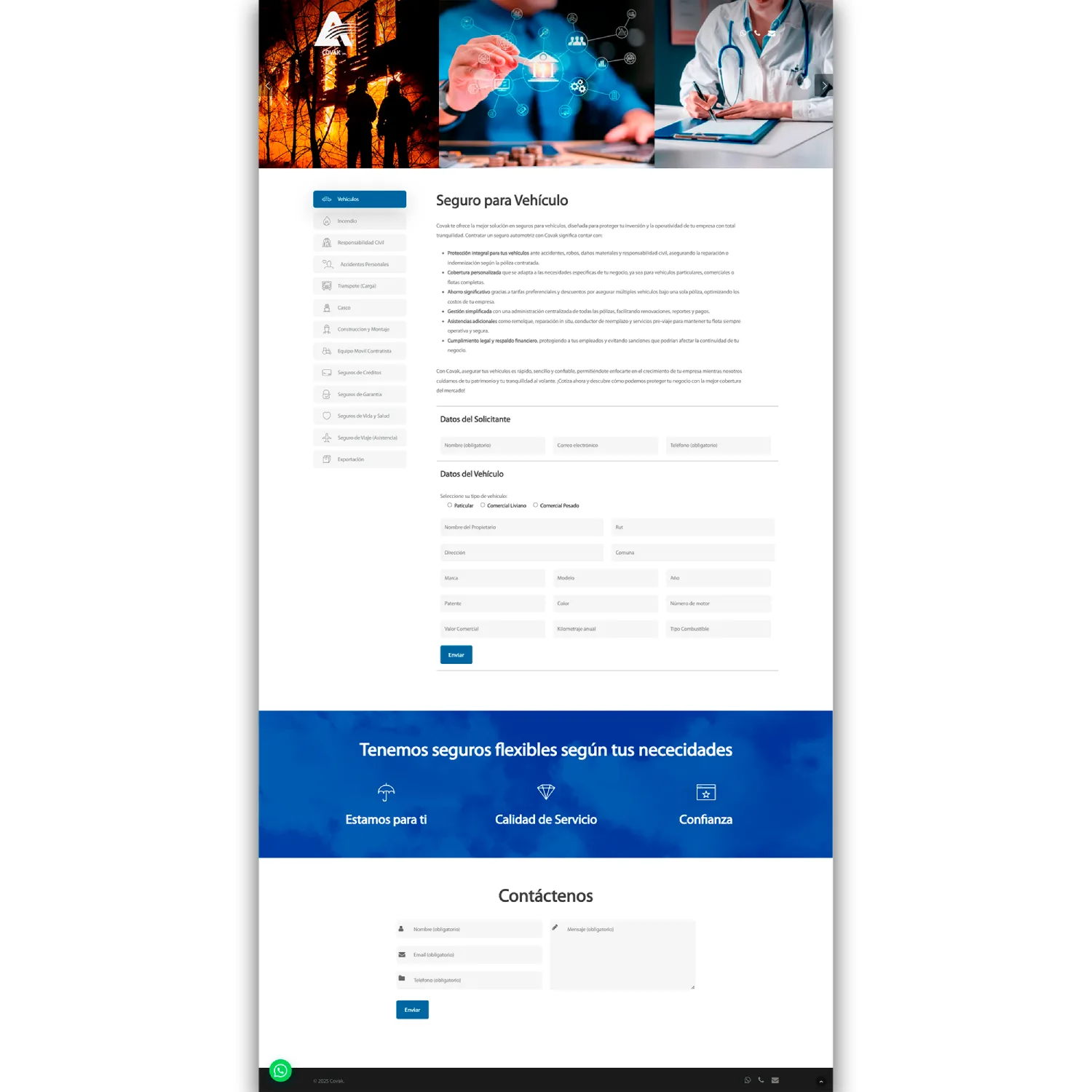 Diseño y desarrollo de sitio web de Covak Seguros para SmartketingDigital por Risi Websites and Designs