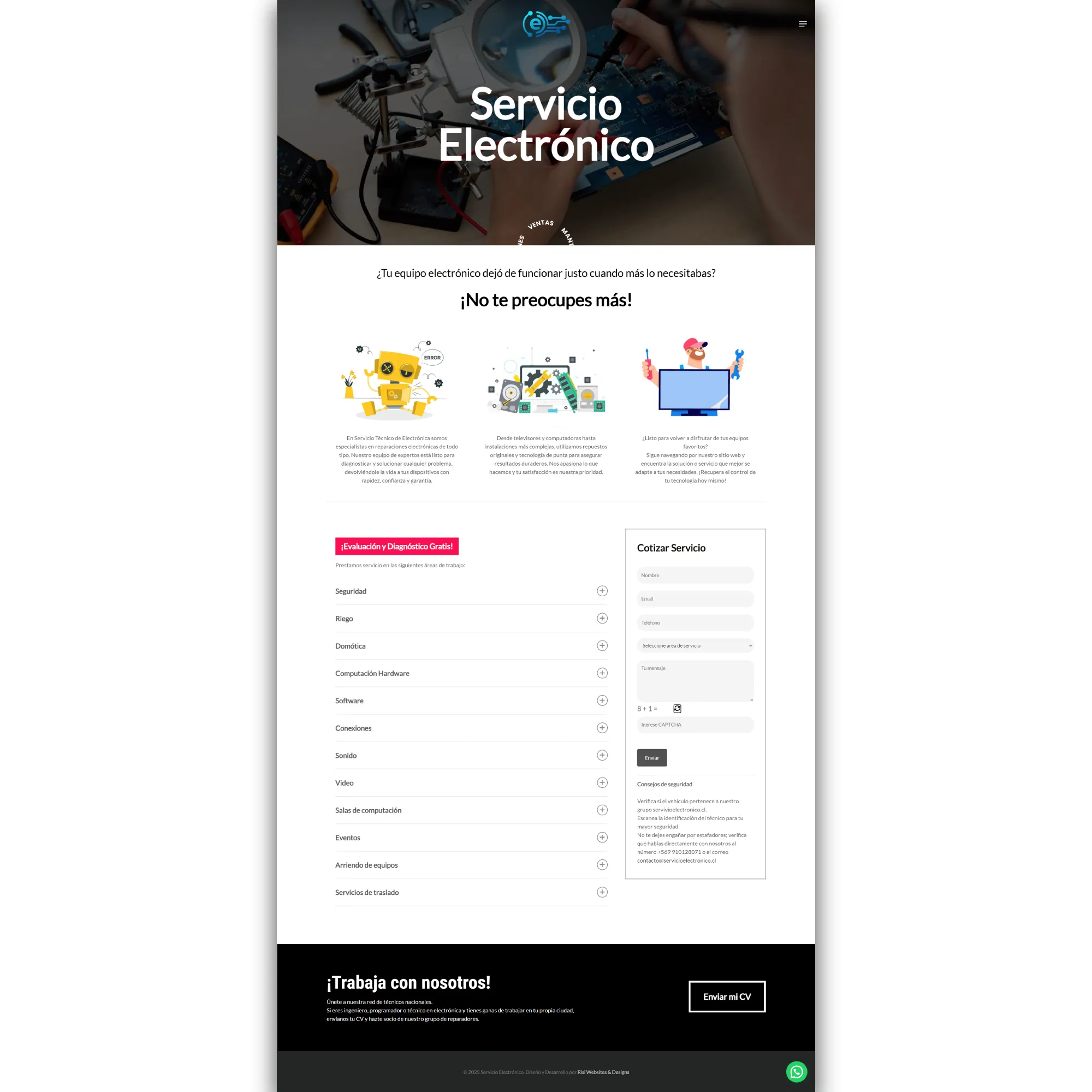 Diseño y Desarrollo web para Servicio Electrónico por Risi Websites & Designs