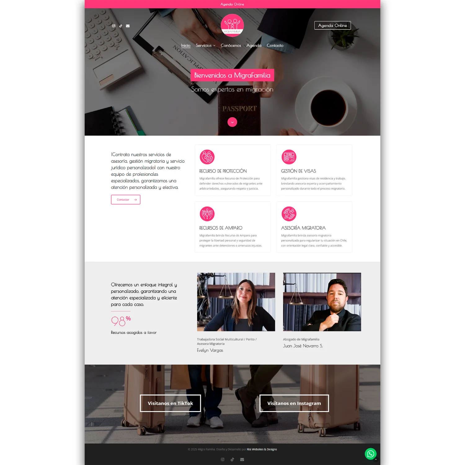 MigraFamilia - página web desarrollada por Risi Websites and Designs