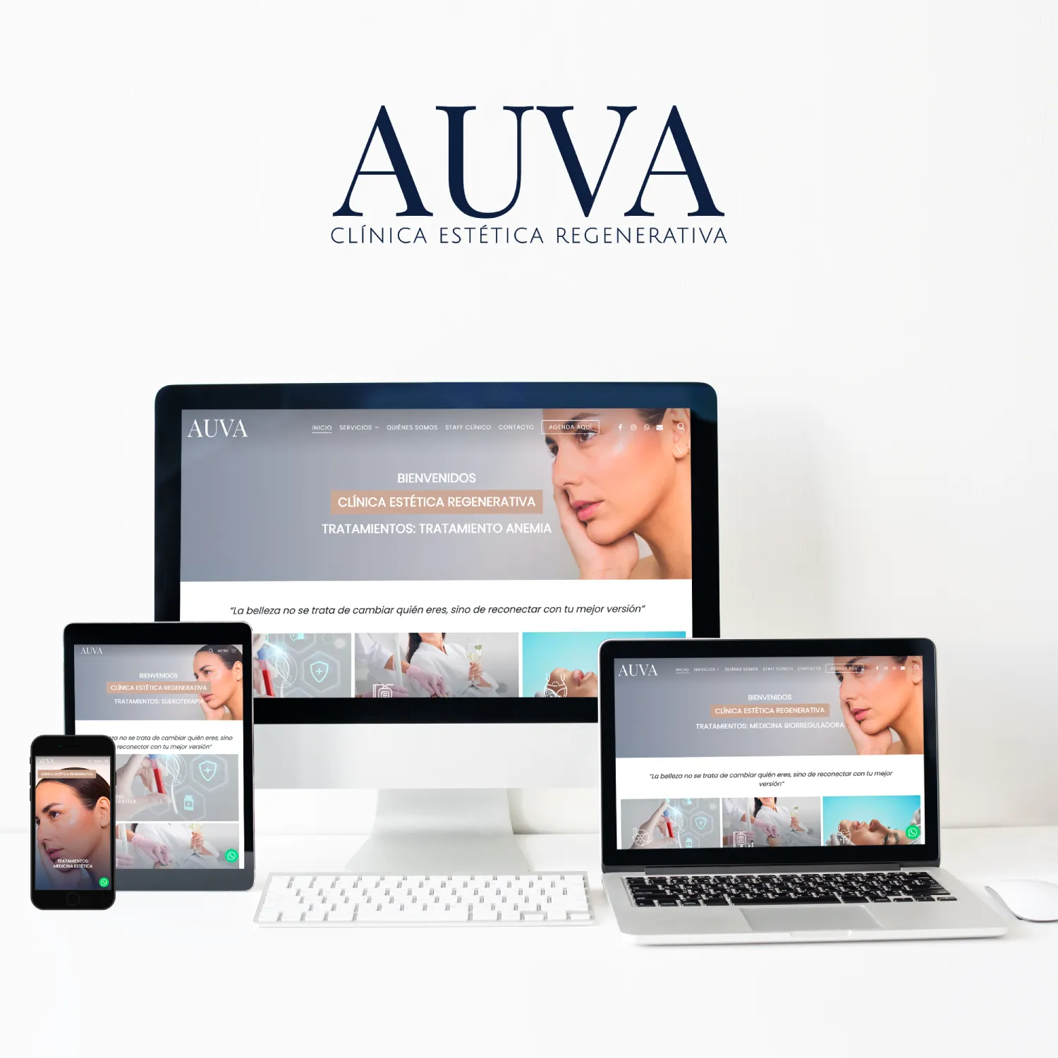 Auva Clínica Estética Regenerativa - Sitio web desarrollado por Risi Websites and Designs