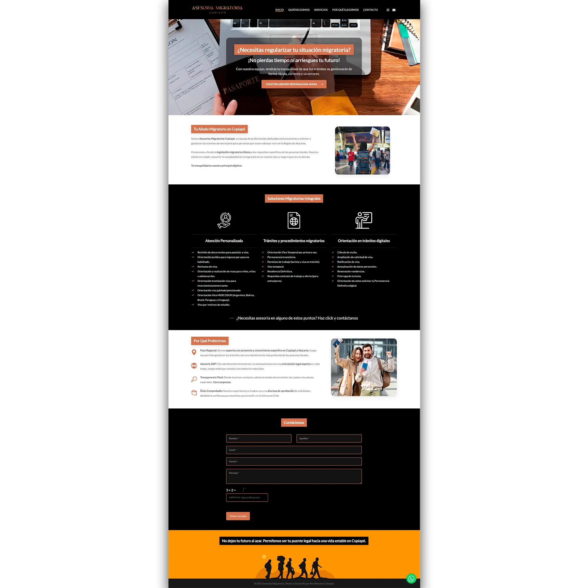 Asesoria Migratoria Copiapó - Sitio web desarrollado por Risi Websites and Designs