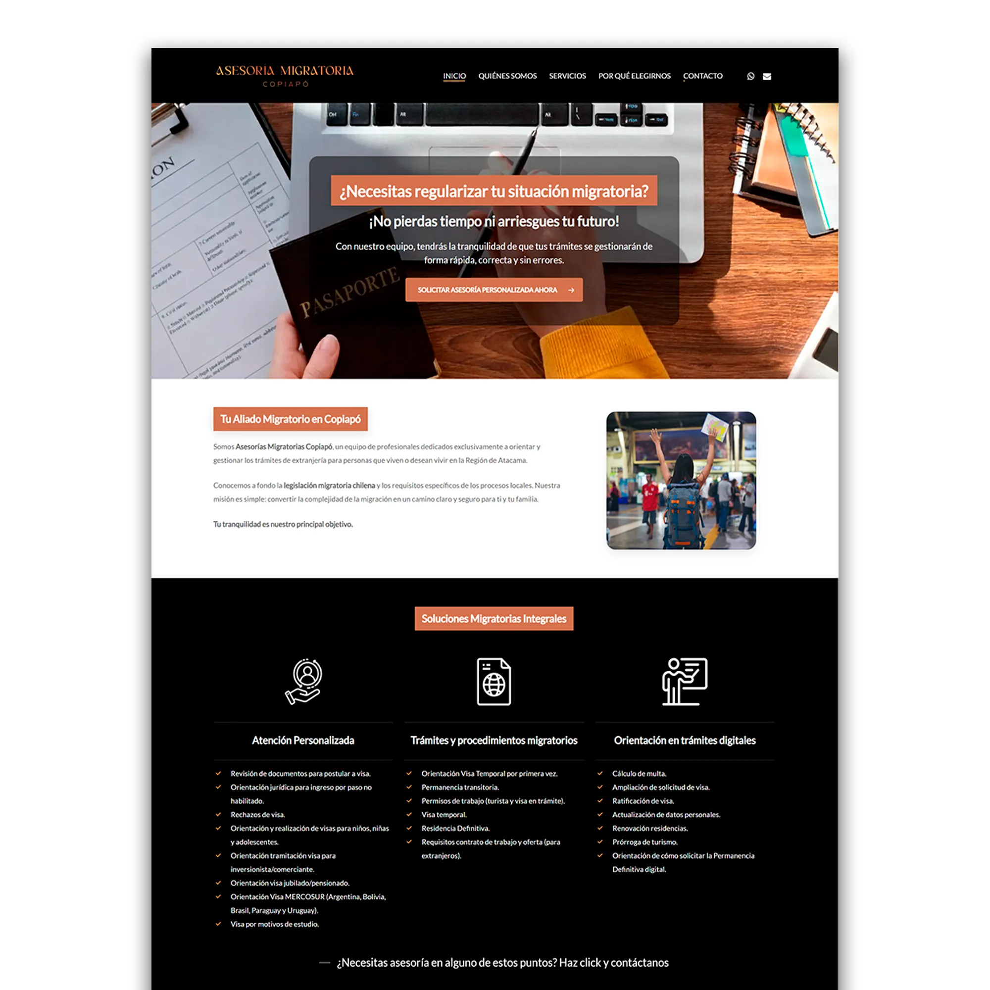 Asesoria Migratoria Copiapó - Sitio web desarrollado por Risi Websites and Designs