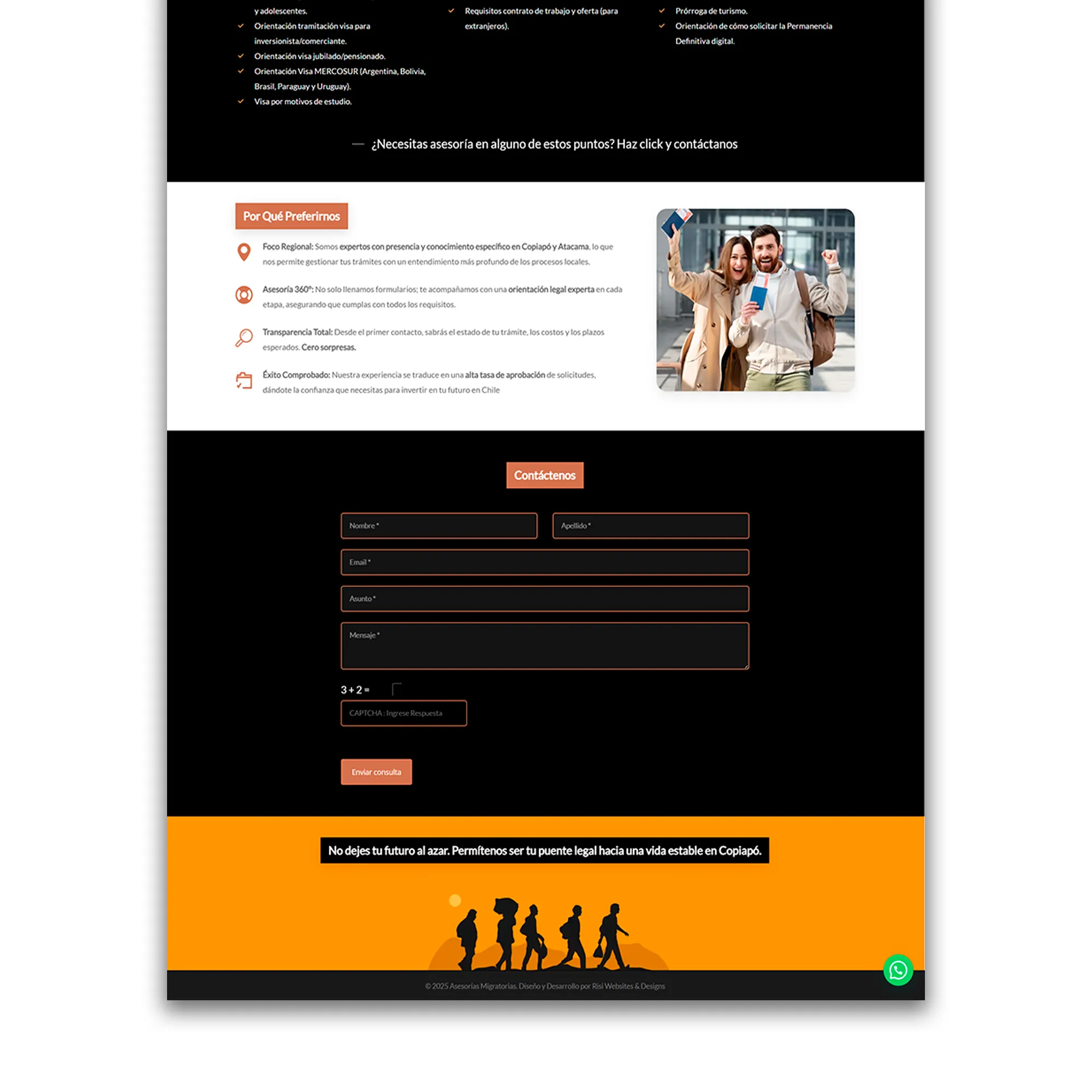 Asesoria Migratoria Copiapó - Sitio web desarrollado por Risi Websites and Designs