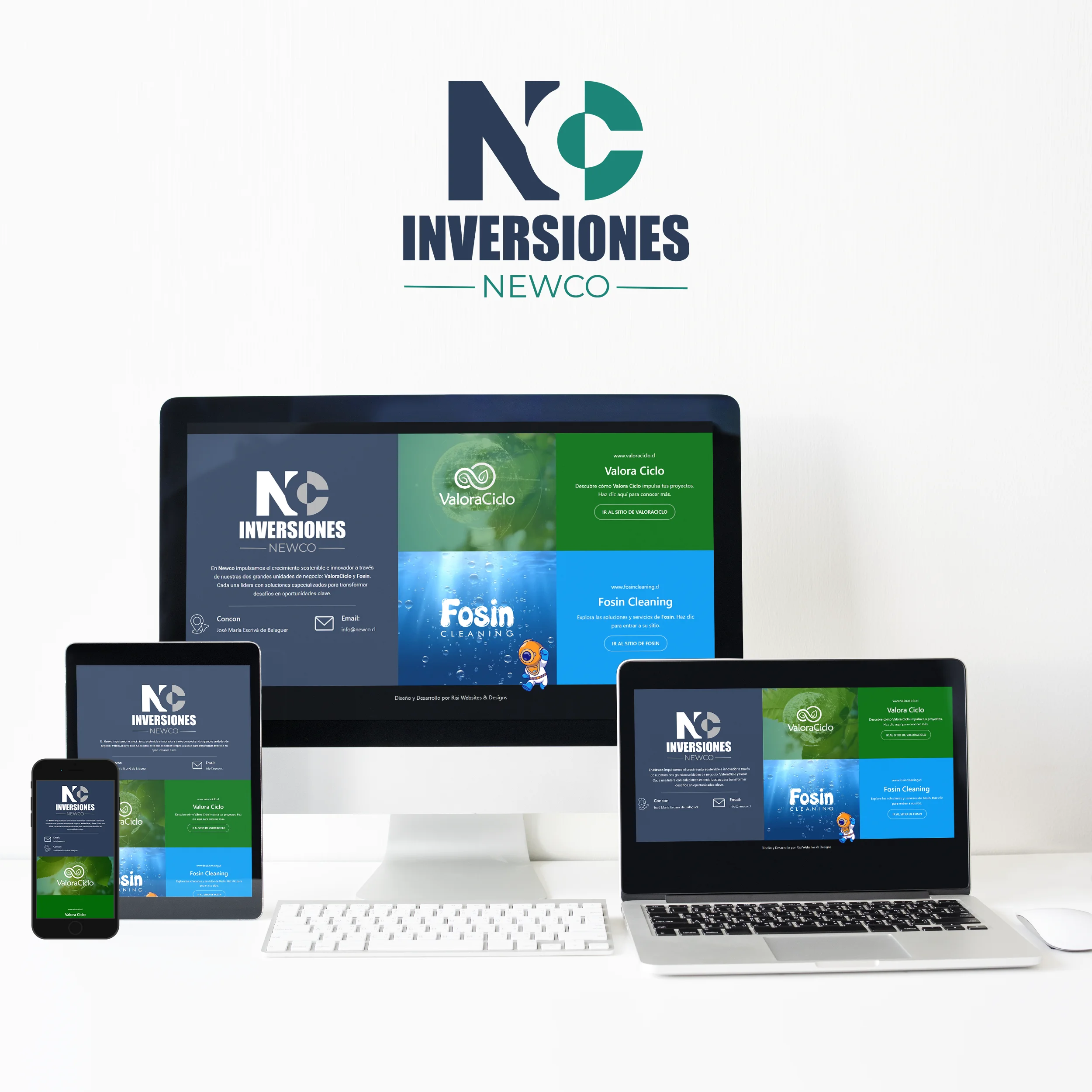 Diseño de página de aterrizaje para Newco Inversiones desarrollado por Risi Websites and Designs