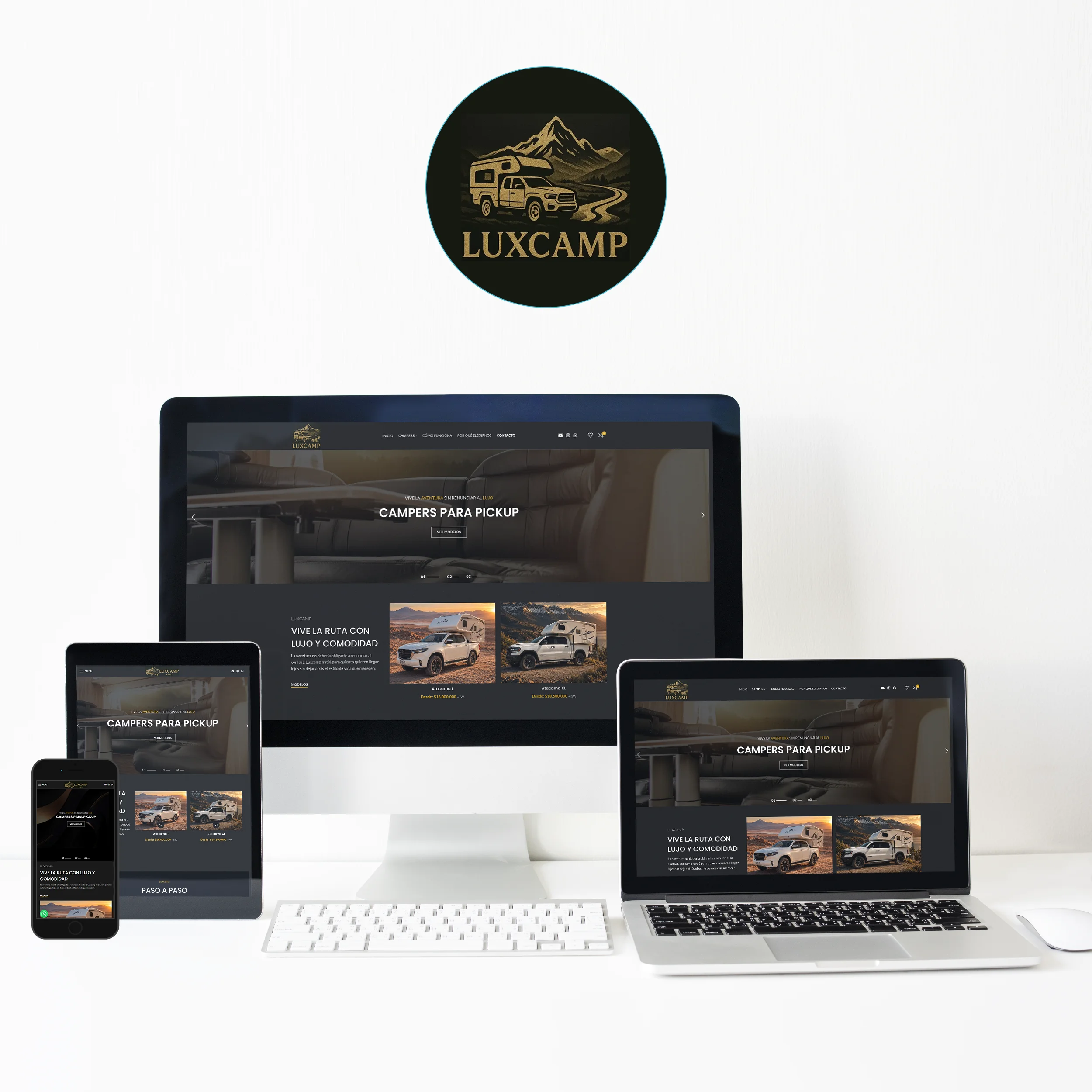 Diseño y desarrolllo de página web para Luxcamp - Camper