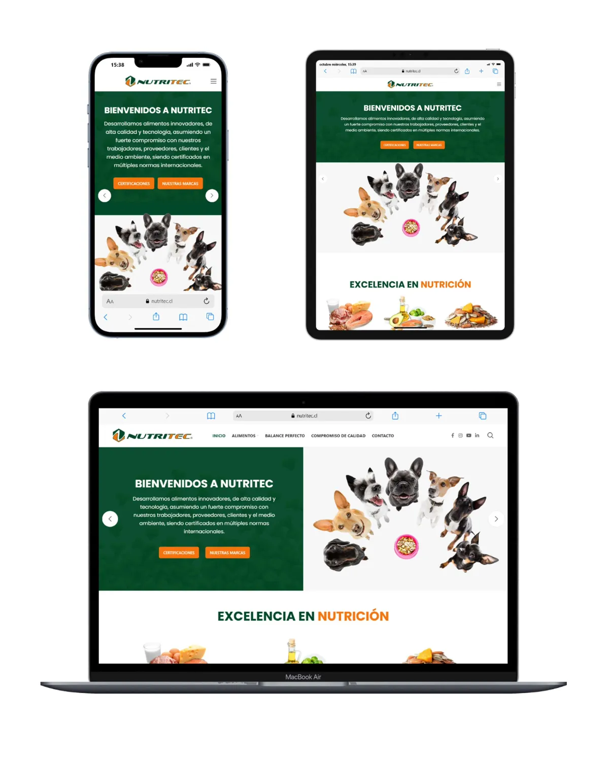 Diseño y Desarrollo de página web para Nutritec