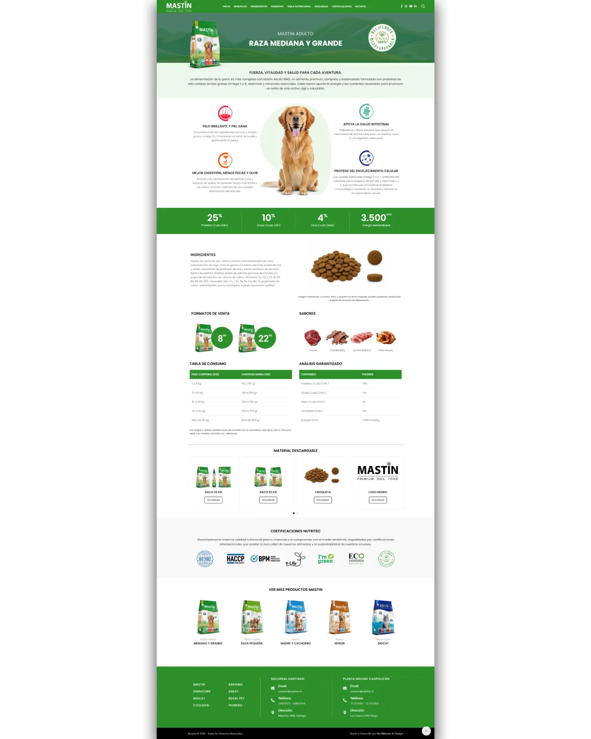 Diseño y Desarrollo de página web para Nutritec