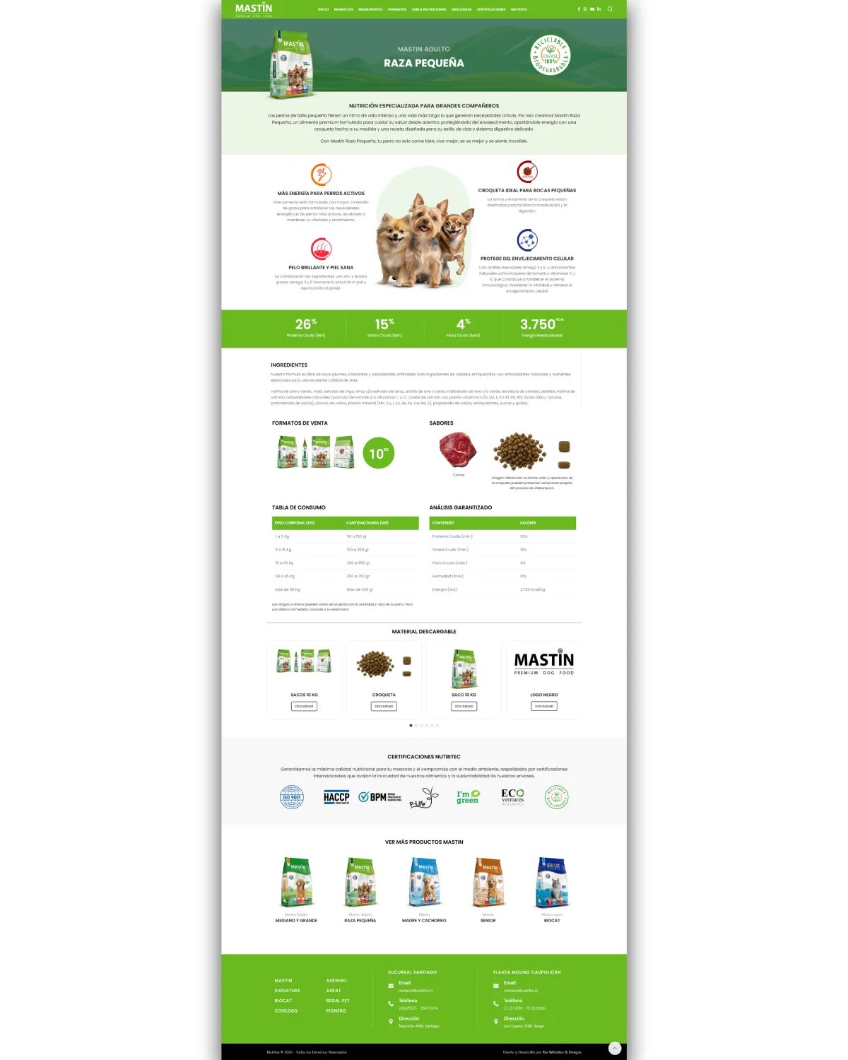 Diseño y Desarrollo de página web para Nutritec