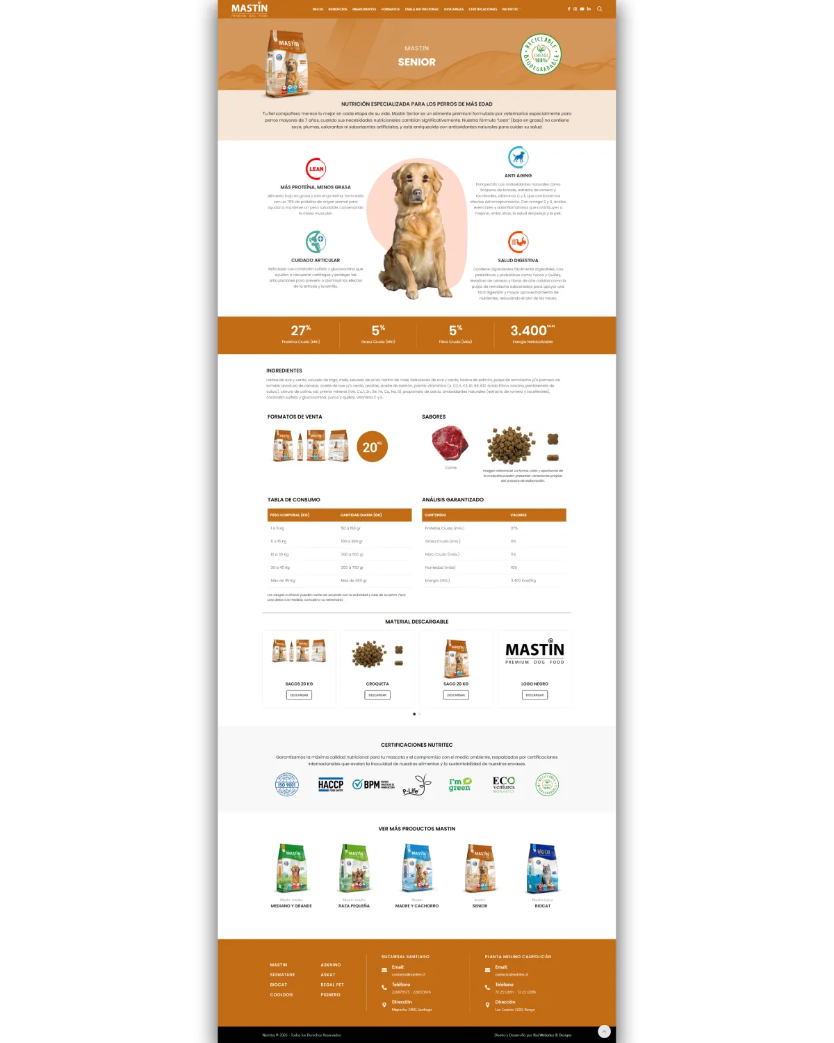Diseño y Desarrollo de página web para Nutritec
