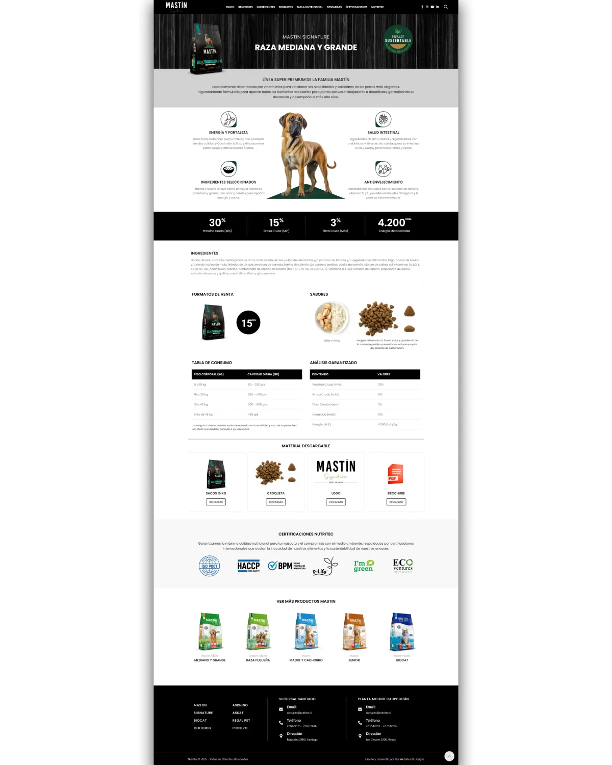 Diseño y Desarrollo de página web para Nutritec