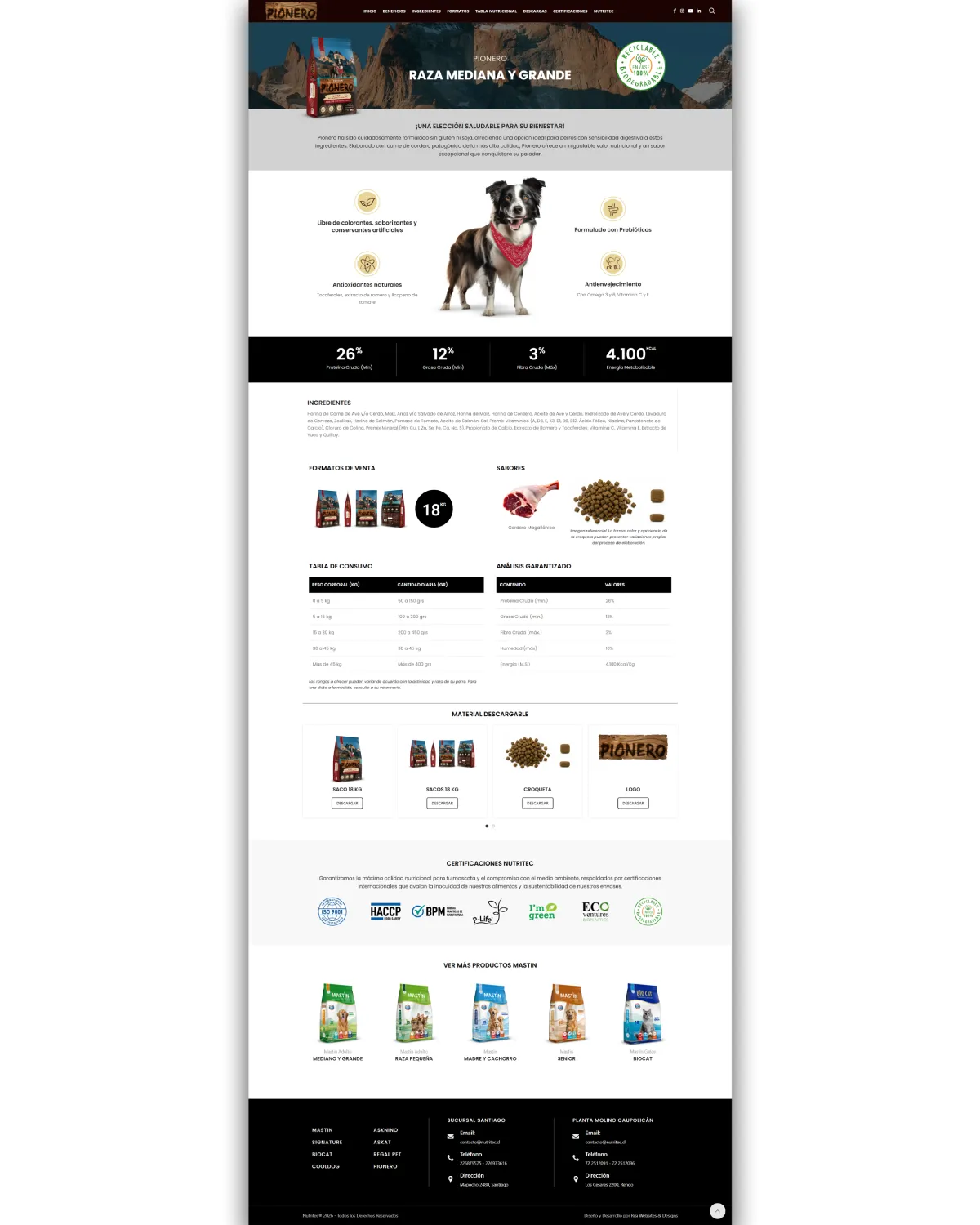 Diseño y Desarrollo de página web para Nutritec