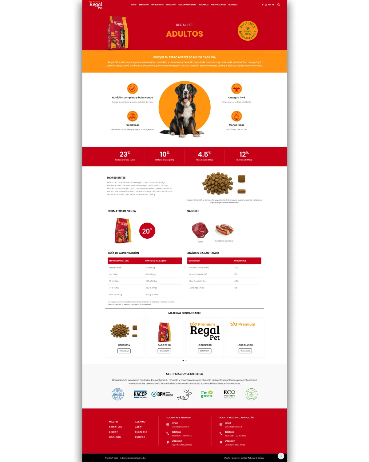 Diseño y Desarrollo de página web para Nutritec