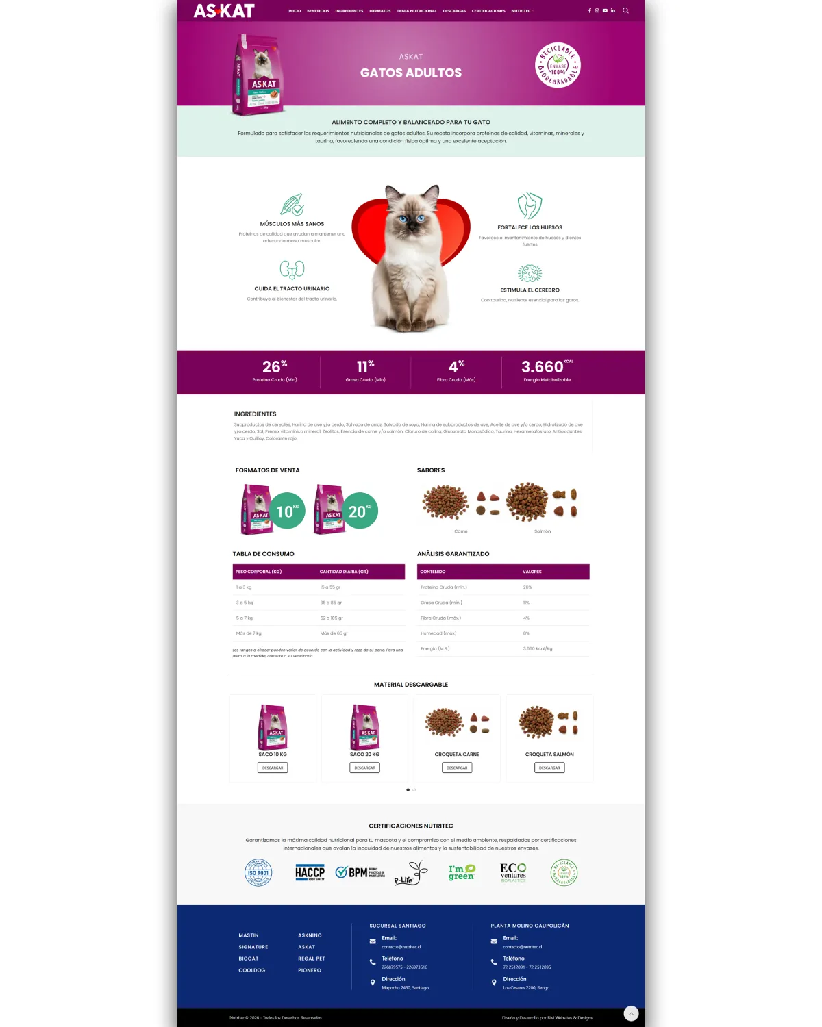 Diseño y Desarrollo de página web para Nutritec