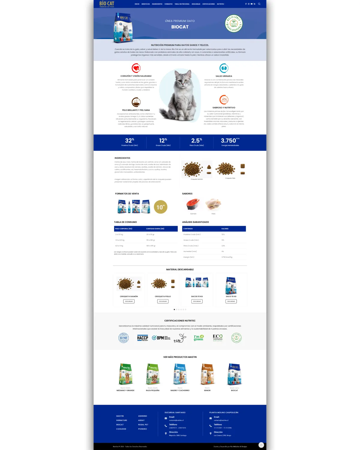 Diseño y Desarrollo de página web para Nutritec