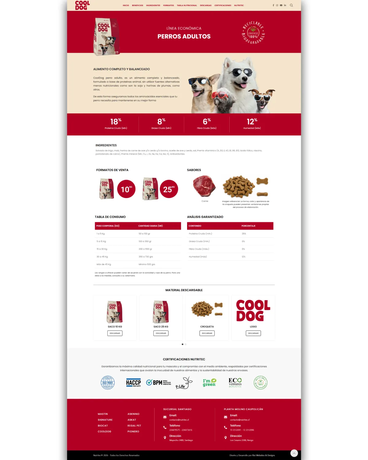 Diseño y Desarrollo de página web para Nutritec