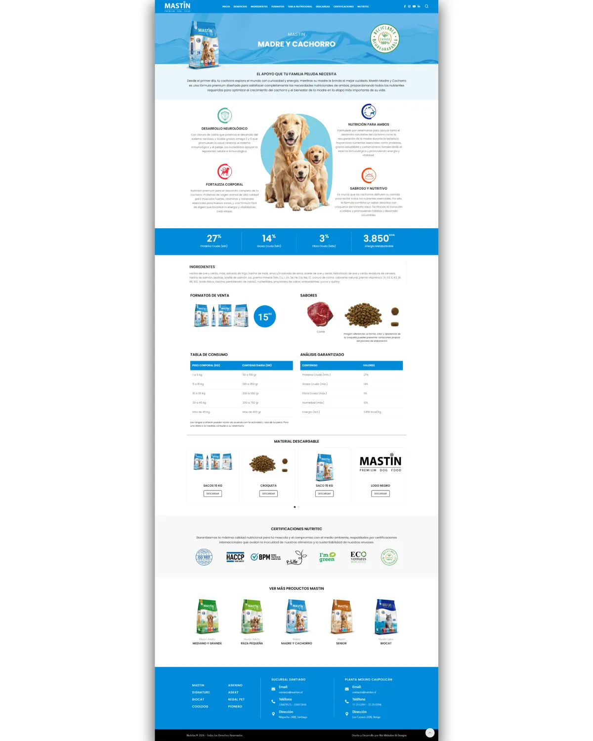 Diseño y Desarrollo de página web para Nutritec