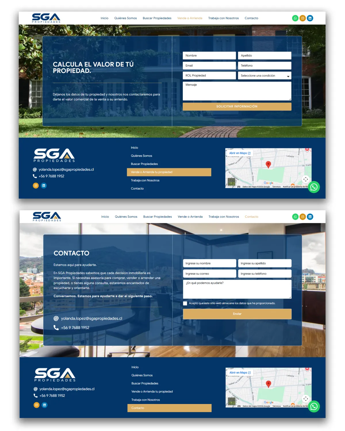 Diseño y desarrollo web para SGA Propiedades vía Smartketing Digital por Risi Websites (2)